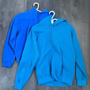 Set of 2 Blue Gildan Hoodies S